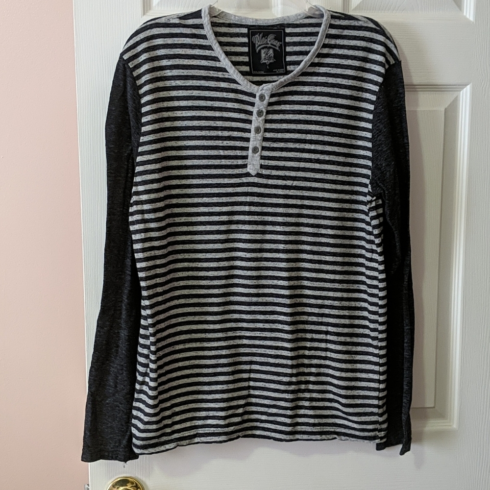 Men's Striped Long Sleeve Baseball T - ExUC NWOT